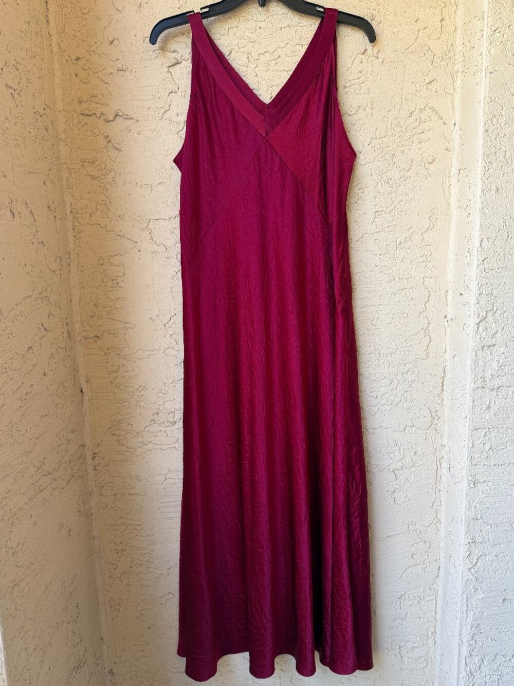Eileen Fisher Wine Red Satin Dress Elegant Sleeveless Cocktail Party NEW - Picture 4 of 9